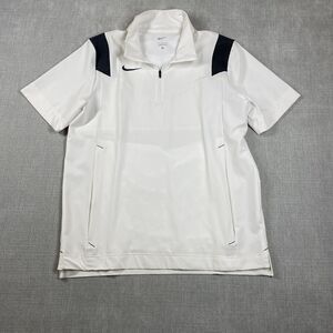 Nike Pullover Mens Medium White 1/4 Zip Short Sleeve Training Top DJ5113-105